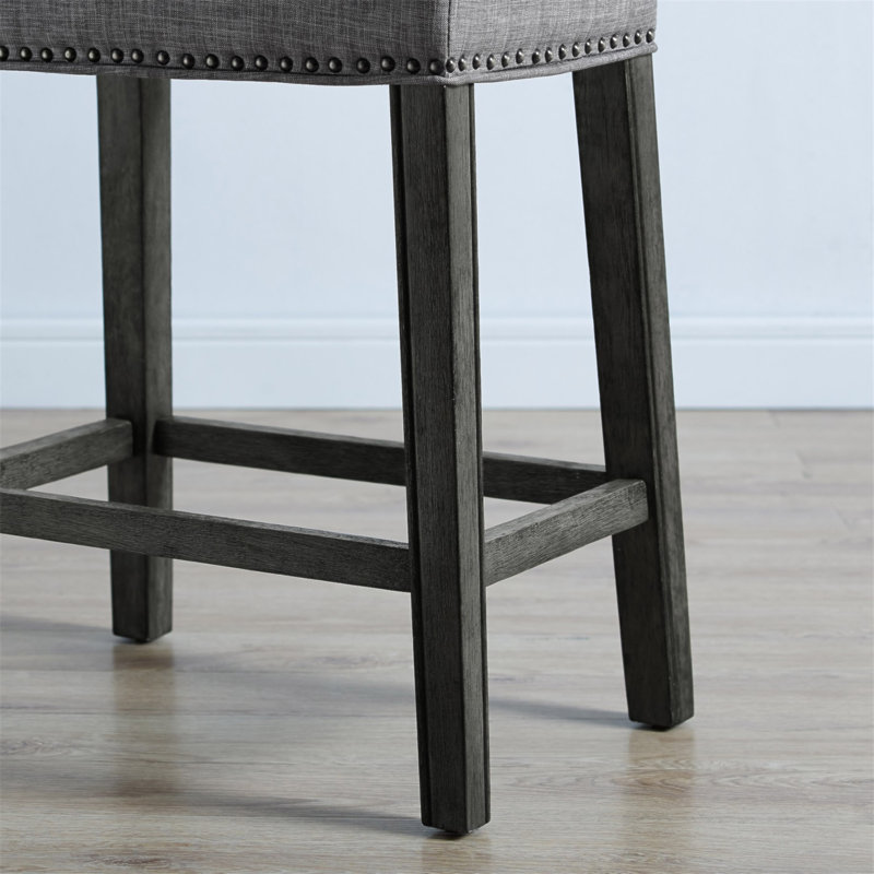 Ensemble de 2 tabourets de comptoir Coco, Gris, Gris