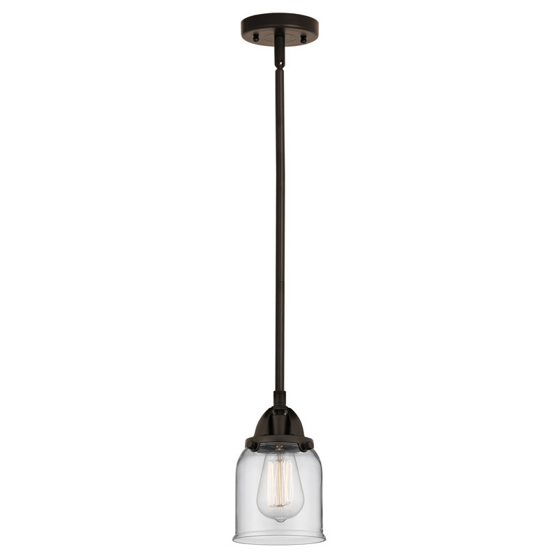 Nouveau 2 - Amberlynn - Mini-luminaire suspendu avec tige 1 lumière - Ampoule DEL - Abat-jour, H 42 po x l 5 po x P 5 po