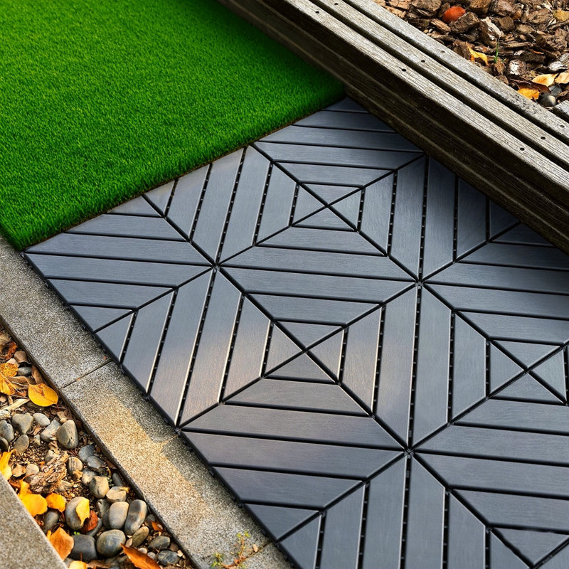 Carreaux de terrasse en plastique emboîtables, 44 paquets de tuiles de terrasse, 12 pouces x 12 pouces imperméables pour une utilisation toutes saisons, tuiles de terrasse pour piscine