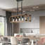 5- Salon avec style - Corrosion, hauteur réglable, noyer + plafond noir pour la cuisine et la salle à manger