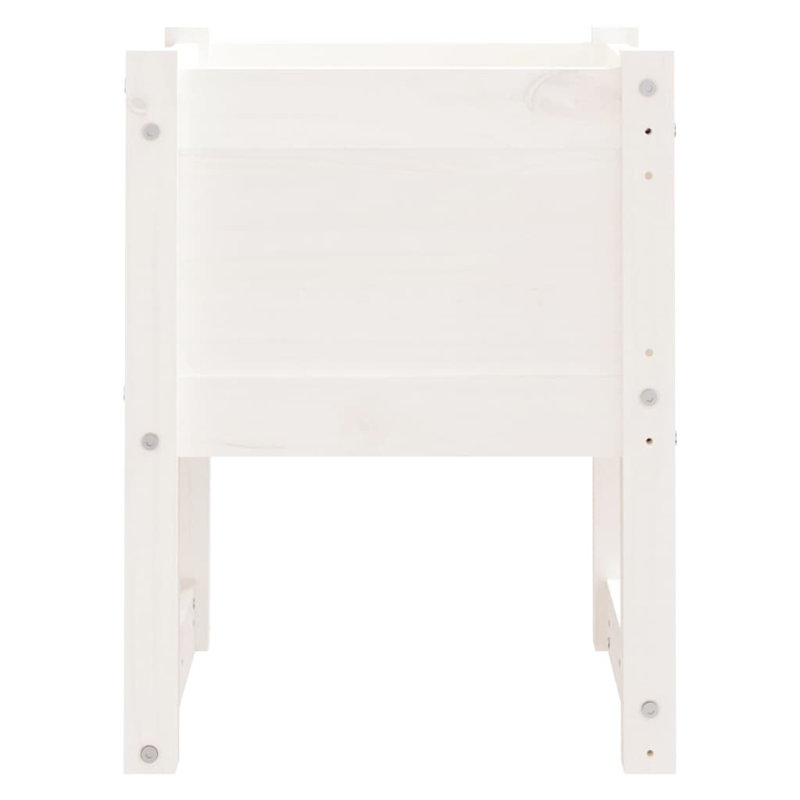 Wood Pot Planter, 52.5cm H x 40cm W x 40cm D, White