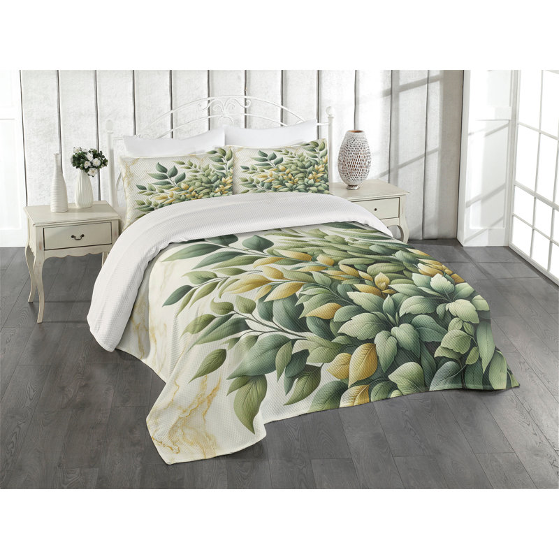 Polyester Floral Coverlet, Queen Coverlet + 2 Standard Shams