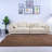Spacious Sofas Beige Flannel Fabric Wood Frame Modern Home Lounge