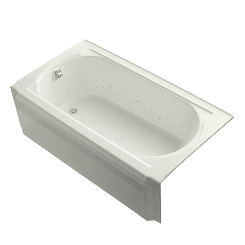 Memoirs 60" x 33.75" Whirlpool Cast Iron Bathtub with Heater, Polished Chrome, Dune