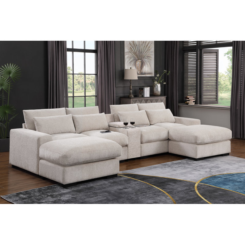 Canapé et chaise rembourrés Nyeisha, Chenille beige