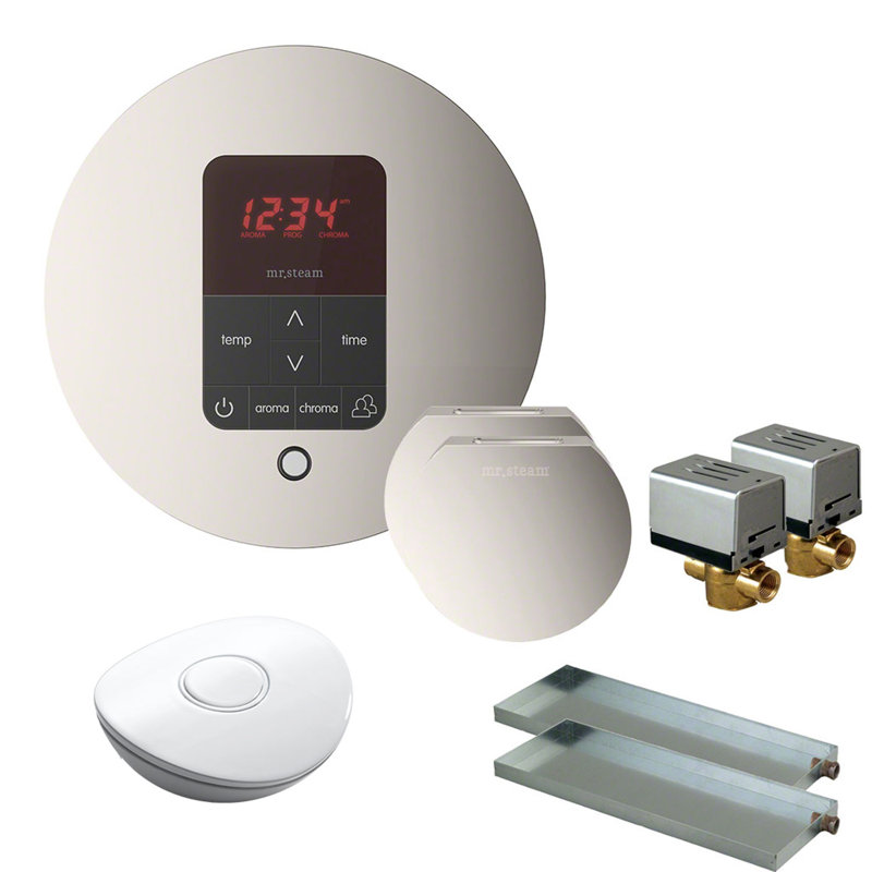 Thermostat, minuterie et tête de vapeur Butler, Nickel poli