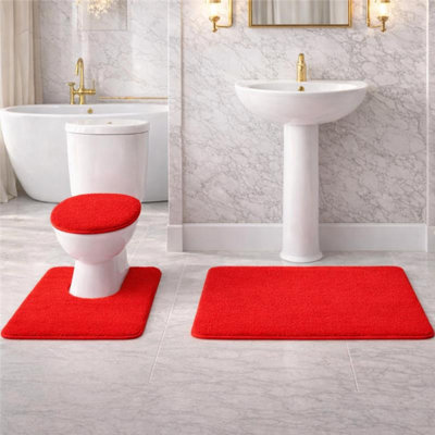 Ensemble de tapis de bain moelleux 3 pièces avec envers antidérapant Soft Comfort