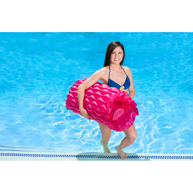 Poolmaster Roll 'N Go Swimming Pool Mattress Float, Pink, Pink