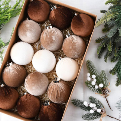 Hot Sell 6Cm/15Pcs Cloth Ball Christmas Ball Decoration Ornaments Christmas Decoration Hangings Wholesale