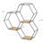 3 Piece Hexagon Metal Floating Shelf with Live Edge
