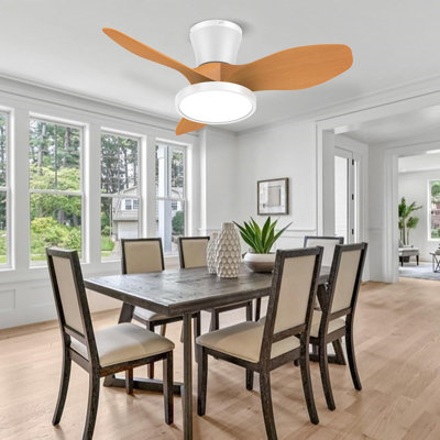 Ventilateur de plafond silencieux de 32 pouces avec lumière et télécommande