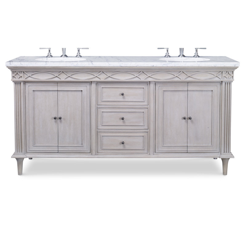 Seville 72'' Double Bathroom Vanity with Quartz Top