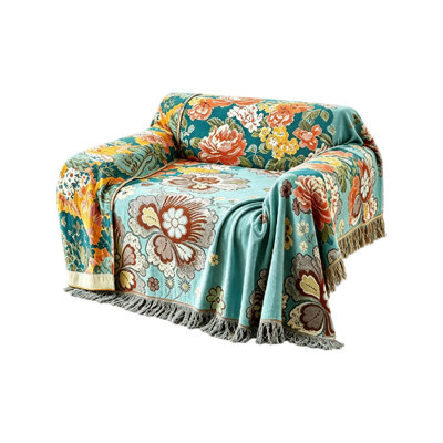 150 x 200 cm, Blue Bohemian Double-sided Soft Luxury Throw for Single Seater