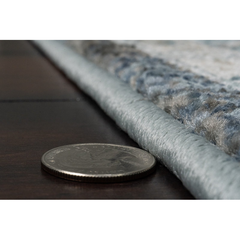 Tapis oriental bleu, Rectangle 7 pi 10 po x 10 pi
