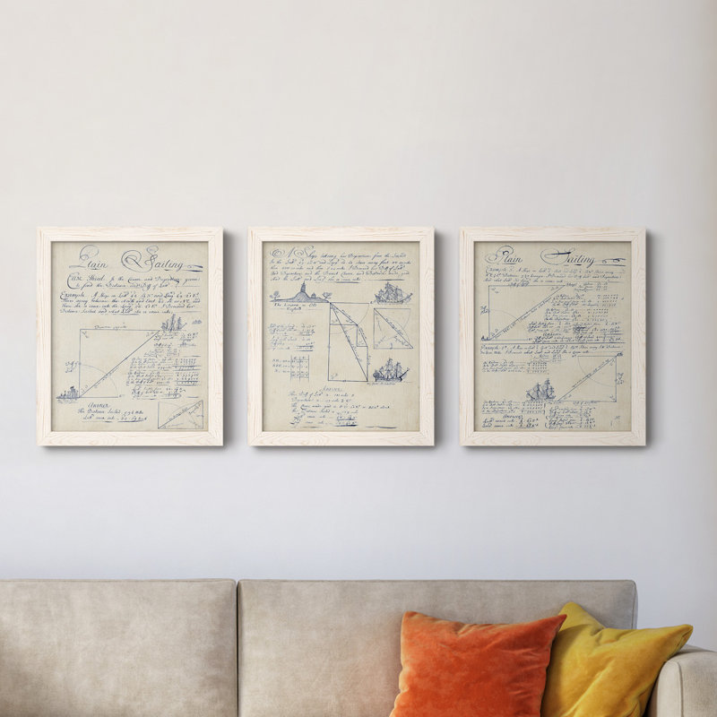 Nautical Journal IV - Toile encadrée de qualité supérieure - prête à être accrochée, H 20 po x l 51 po x P 1,5 po