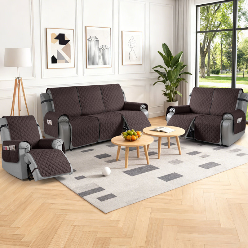 Housse pour fauteuil inclinable et imperméable Wildee, Microfibre brun chocolat, 2 sièges