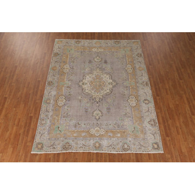 Purple Wool Traditional Area Rug 8x11