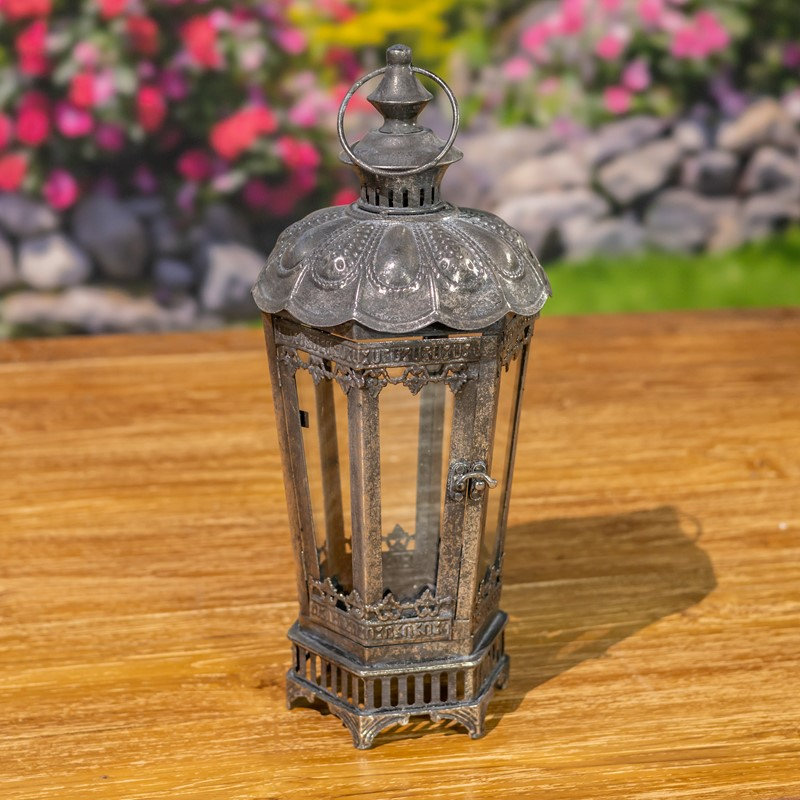 17,75 po Grand terrarium en fer / verre Bella Bella, Silver