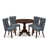 Antique Walnut Table with Platinum Gray Chairs selected