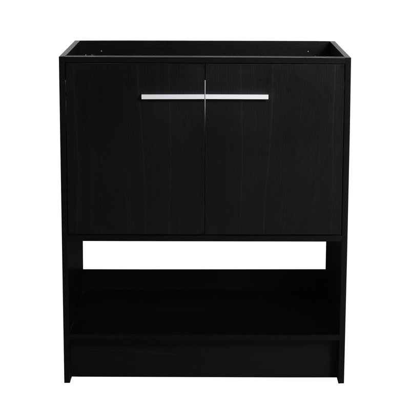 Meuble-lavabo autoportant 30 po, armoire à 2 portes en chêne noir, meuble-lavabo 30 po en contreplaqué nature, armoire avec 2 portes, poutre
