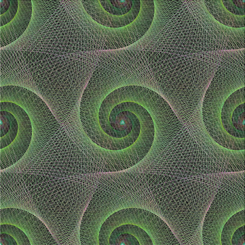 Tapis vert/noir à motifs, Carré 3 pi