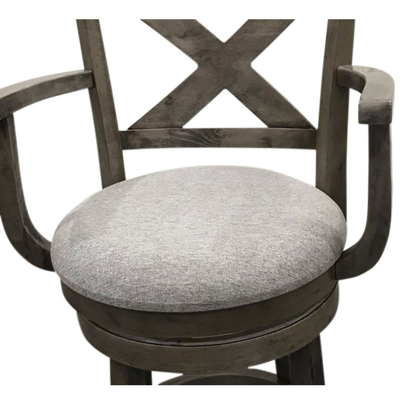 Élégant tabouret de bar gris de 38 po avec pivot