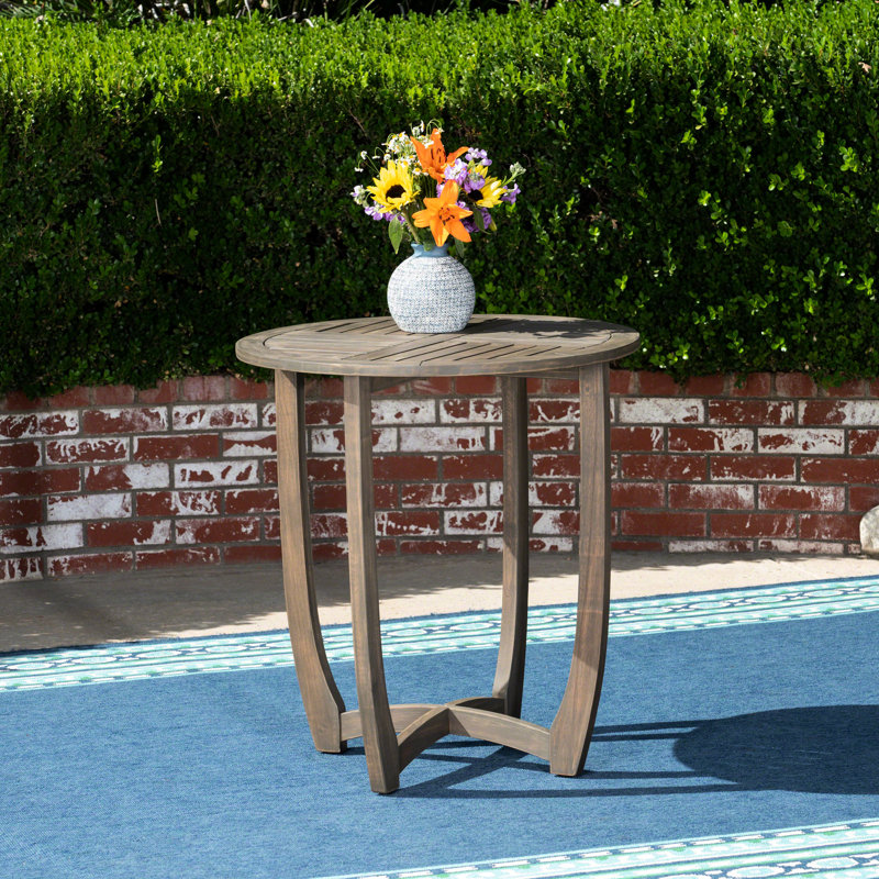 Table 27,5 po en bois gris avec design rustique - charme robuste inclus