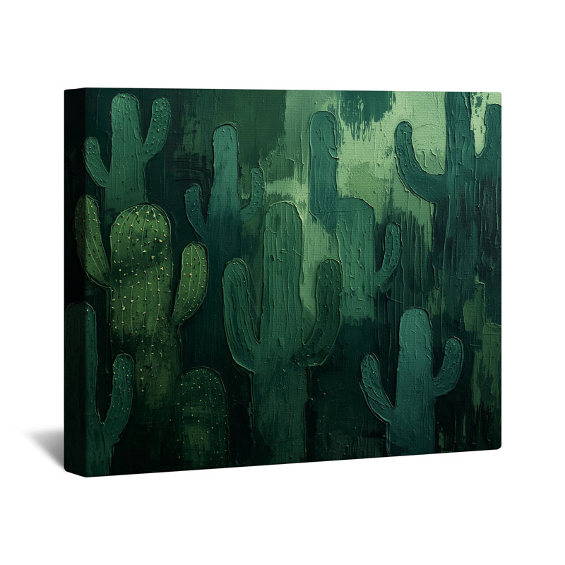 «Green Cactus», toile tendue avec châssis en plusieurs tailles, 16 po x 16 po