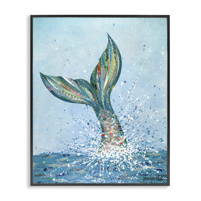 «Diving Mermaid Tail», estampe numérique encadrée par Jennifer Peck, Noir, H 30 po x l 24 po