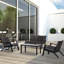 Mobilier de patio 4 pièces comprenant 2 chaises en PE et une table basse, idéale pour les rassemblements dans la cour