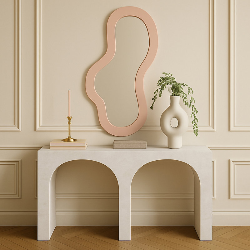 Miroir Oblique, 48 po x 28 po, Pink