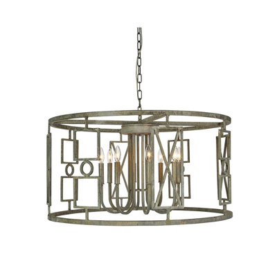 Lustre cylindrique à 8 lumières de style bougie Buckhead