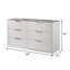 Commode 6 tiroirs Monaco Grand Executive avec finition laquée blanche brillante et plateau gris