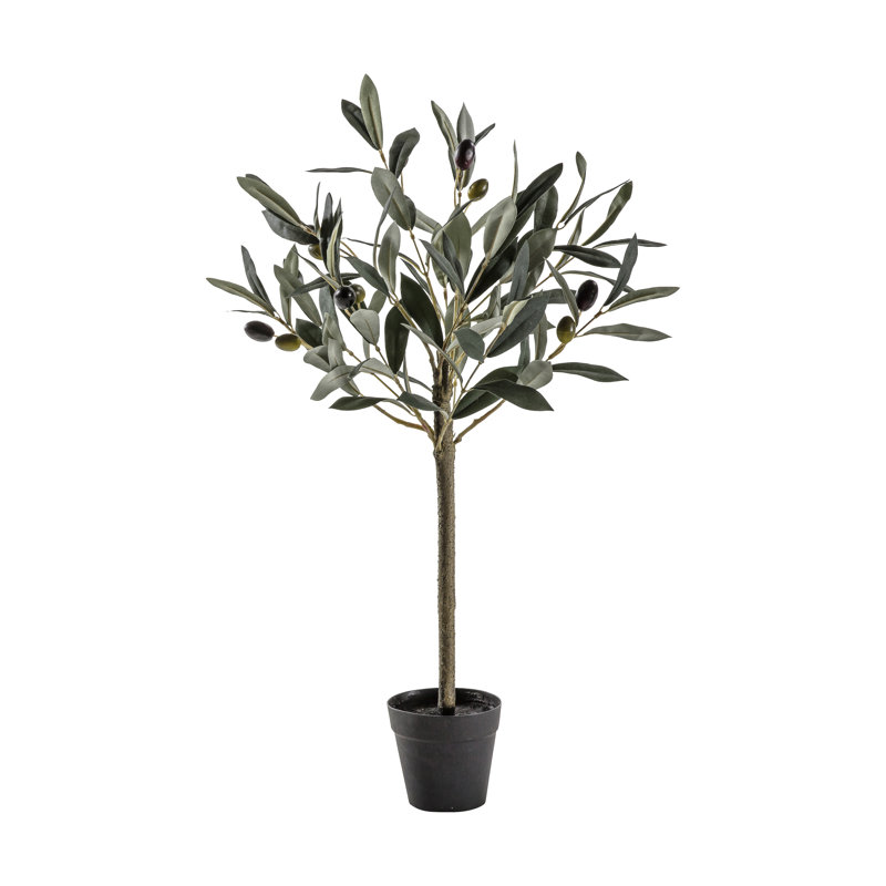 Faux Olive Tree Tree in Pot, 60cm H x 22cm W x 22cm D