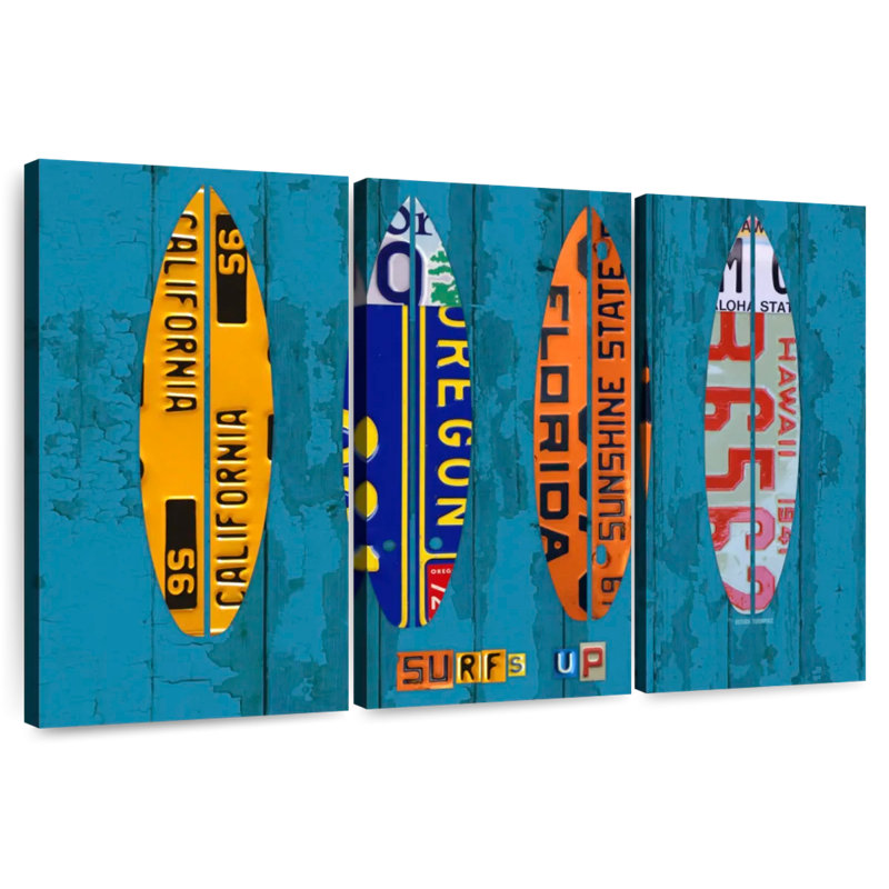 Senne Surf License Plates, 42" H x 65" W
