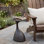 Doran Outdoor Magnesium Oxide Side Table with Sculptural Oval Top