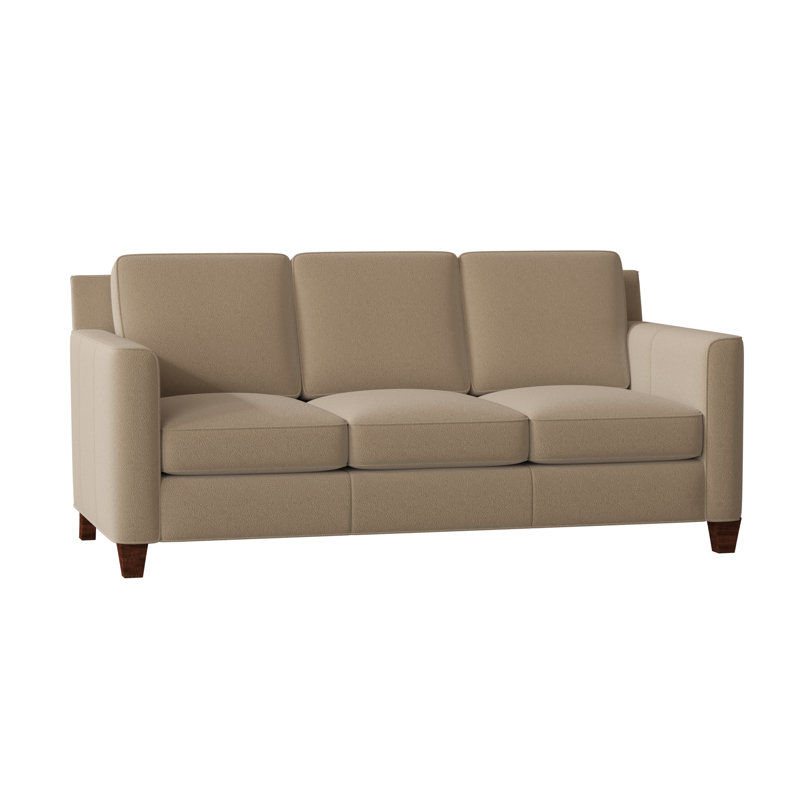 Yorba Leather Sofa, Anilina Hunter Genuine Leather, Mahogany