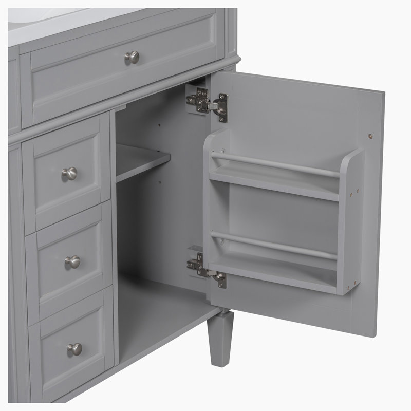 Meuble-lavabo sur pied simple 30 po avec comptoir en céramique Dachi