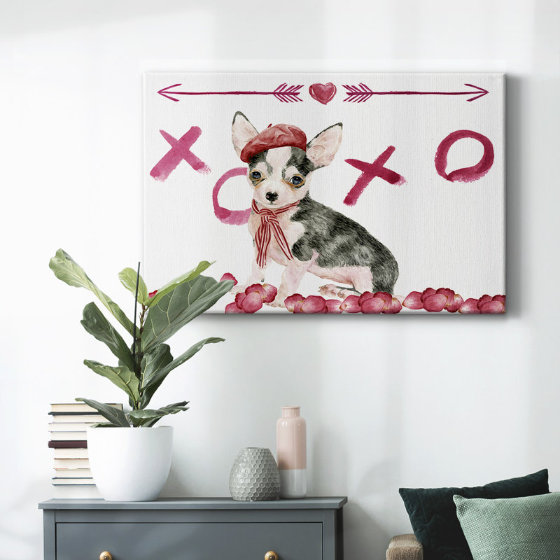 Collection Puppy Valentine, toile tendue A-Gallery, H 24 po x l 36 po