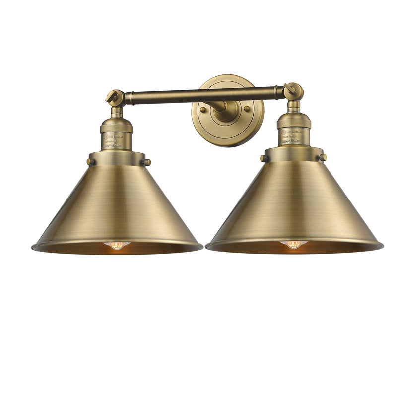Éclairage pour salle de bain à intensité variable 2 lumières Reppert, Ampoule DEL 6 watts Vinage, Laiton brossé