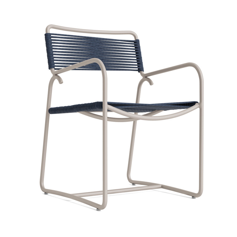 Walter Lamb Outdoor Lounge Chair, Dove Smooth/Marine