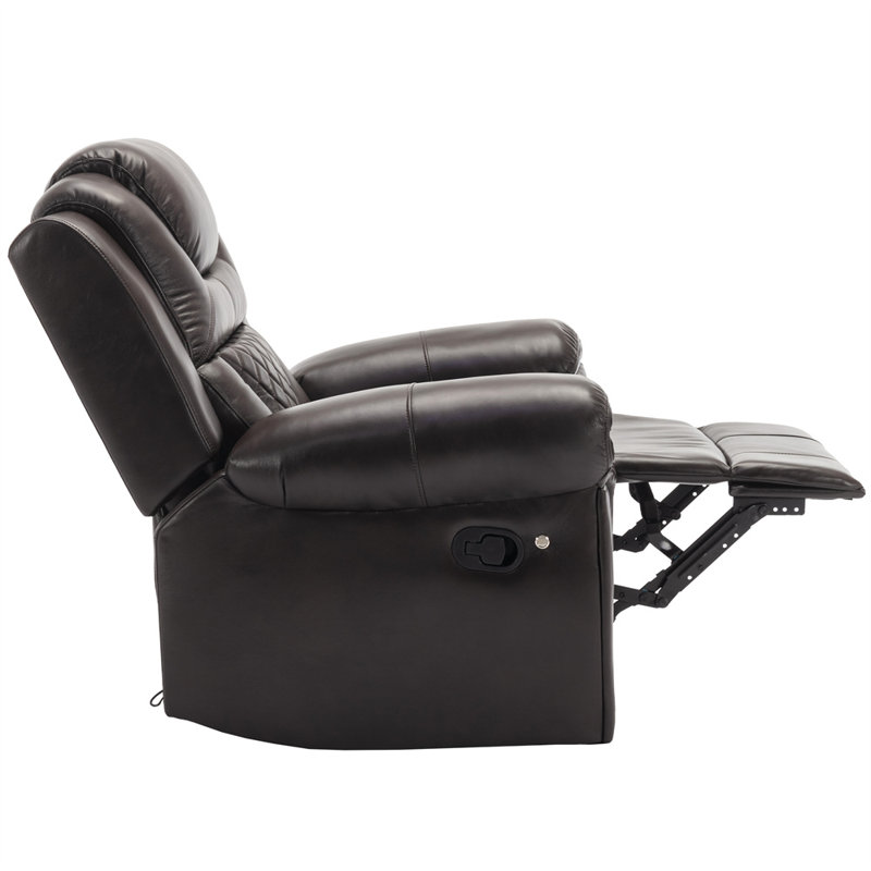 Fauteuil inclinable en cuir Chezney, Similicuir brun