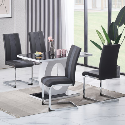 Faux Leather/Suede Upholstered Armless Dining Chair