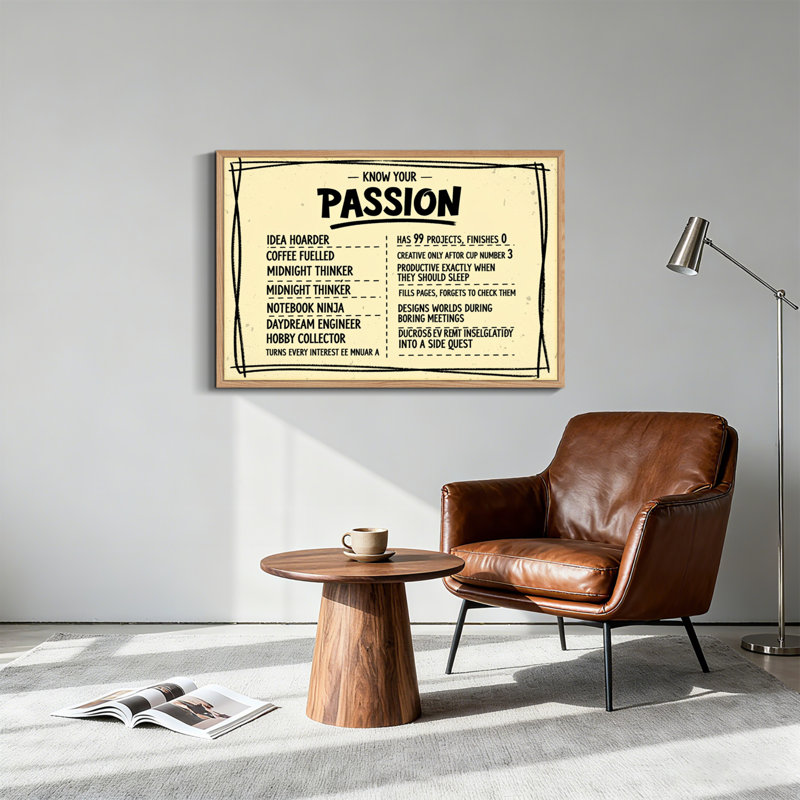 Tableau encadré « Connais ta passion », 1 toile, 122 x 81 cm (48 x 32 pouces)., 48 x 32 pouces