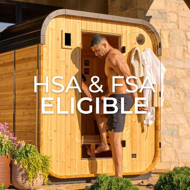Backyard Discovery Lennon 2-4 Person Traditional Cedar Outdoor Cube Sauna with 9kW Electric Heater, Wi-Fi Control, LED Lights