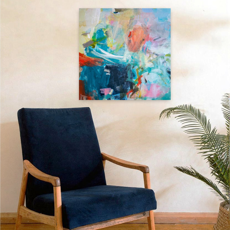 Shine, art contemporain abstrait, H 24 po x l 24 po