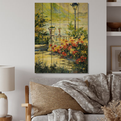 «Green Coastal Spring Landscape», impression sur bois vert traditionnel