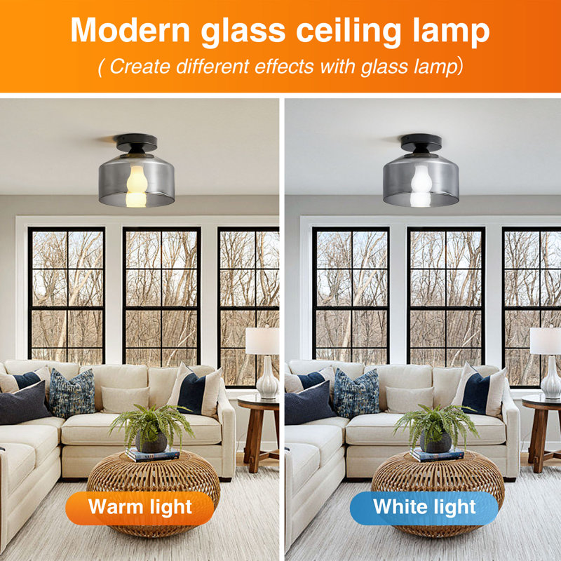 Fanette Glass Semi Flush Mount