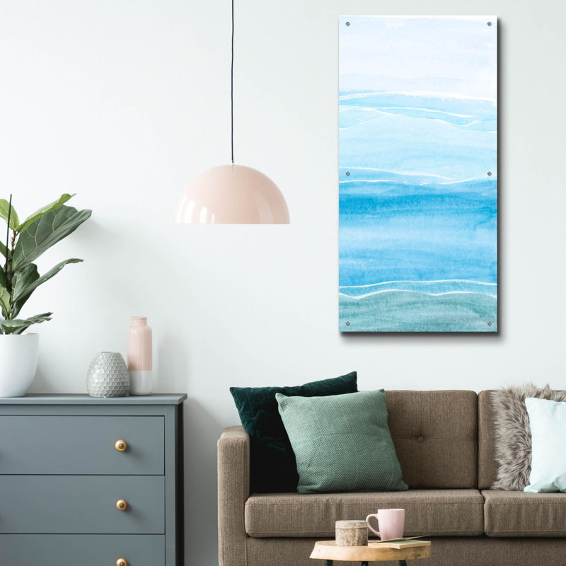  «Wavy 2» par Alicia Ludwig, art mural en verre acrylique, 24 po x 48 po