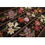 Tapis de jardin traditionnel noir en laine tissé à la main 6 x 9